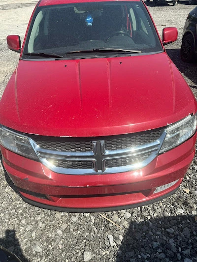 old car pickup North York Red Dodge Journey junk car scrap removal in North York, Toronto