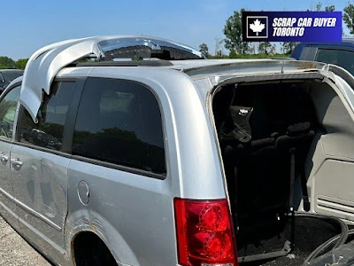 scrap car North York Silver Chrysler Town & Country stripped scrap car North York, Toronto